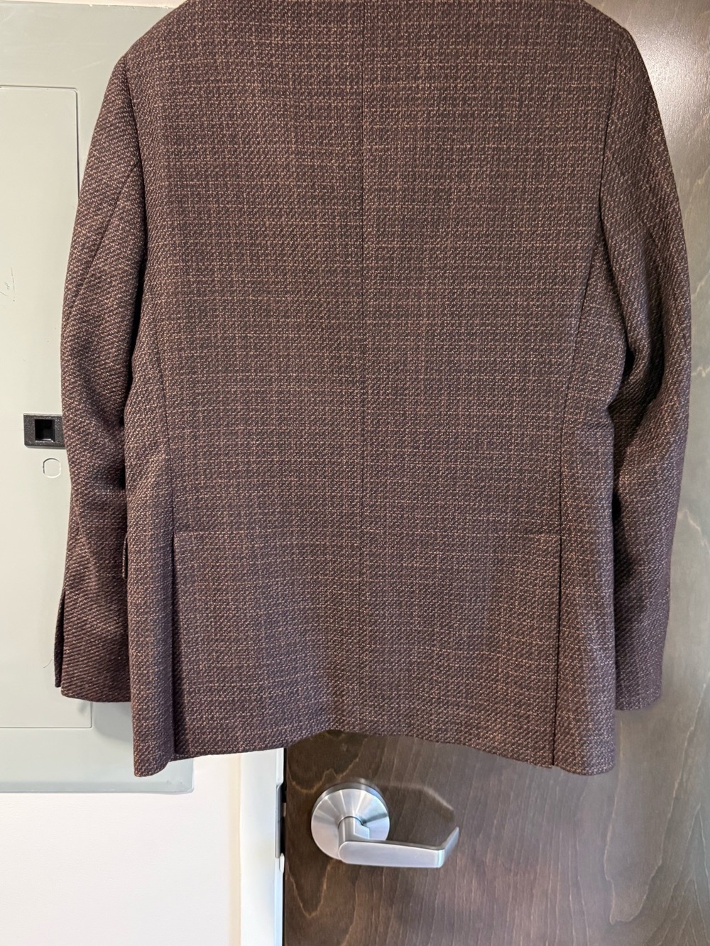 Men's Jack Victor Textured Brown Sport Coat - Tailored Two-Button Blazer - Picture 13 of 14